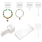 WADORN 1 Set Paper Hair Ties Display Cards, with 100Pcs OPP Cellophane Bags, White, Display Cards: 10.9x4.7x0.05cm, Hole: 7mm, about 100pcs/set