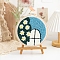 DIY Flower Pattern Punch Embroidery Beginner Kits for Beginners, including Embroidery Fabric & Hoop & Yarn, Punch Needle Pen, Instruction, Sky Blue, 20cm