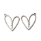 Non-Tarnish 304 Stainless Steel Pendants, Heart Charm, Stainless Steel Color, 27x24x1.5mm, Hole: 2mm