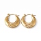 Ion Plating(IP) 304 Stainless Steel Croissant with Flower Hoop Earrings for Women, Golden, 20.5x20x4mm, Pin: 0.7mm