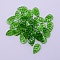 Handmade Czech Lampwork Beads, Leaf, Lime Green, 18x11x3mm, Hole: 1mm