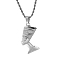 Non-Tarnish Stainless Steel Pendant Necklaces, Women Shape, Stainless Steel Color, 17.72 inch(45cm)