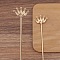 Ancient Style Alloy Hair Stick Finding, for DIY Jewelry Accessorie, Leaf, Rose Gold, 120x27mm, 20pcs/set