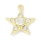 Rack Plating Alloy Pendants, with Rhinestone, Cadmium Free & Nickel Free & Lead Free, Star, Golden, 19x17x4.5mm, Hole: 1.6mm