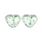 Transparent Printed Acrylic Beads, Heart, Lime, 16.5x18x7mm, Hole: 1.5mm