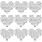 Gorgecraft 12Pcs Alloy Crystal Rhinestone Shank Buttons, Pixel Heart, Platinum, 20.5x23x7mm, Hole: 2mm