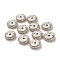 CCB Plastic Beads, Flat Round with Wheel, Platinum, 10x3.4mm, Hole: 1.7mm