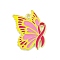 Alloy Enamel Pendants, Golden, Butterfly Charm, Pink, 26x19.5x1.5mm, Hole: 1.8mm