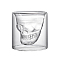 Halloween High Borosilicate Glass Skull Head Cup, Column Double Wall Mug, for Coffe, Tea, Wine Home Decorations Birthday Gift, Clear, 70x70mm, Capacity: 75ml