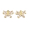 Brass Micro Pave Clear Cubic Zirconia Charms, Long-Lasting Plated, Bowknot, Real 14K Gold Plated, 8.5x11.5x3mm, Hole: 1mm