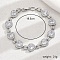 Brass Pave Clear Cubic Zirconia Heart Link Bracelets for Women, Platinum