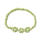 Glass Seed Stretch Bracelets, Jwewly for Women, Flower, Lime, Inner Diameter: 2-1/8 inch(5.5cm)