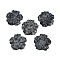 Natural Snowflake Obsidian Carved Pendants, Flower Charms, 28.5x29.5x5mm, Hole: 1.2mm