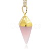 Cone Pendulum Rose Quartz Pendants G-N0057-12-3