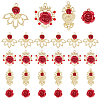 PandaHall Elite 40Pcs 4 Style Heart & Crown & Leaf Alloy Pendant FIND-PH0010-79-1