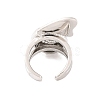 Spiral Shell Brass Open Cuff Rings RJEW-U009-10P-3