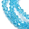 Transparent Electroplate Glass Beads Strands GLAA-F029-4mm-C19-3