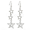 Alloy Hollow Star Dangle Earrings for Women EJEW-TA00334-1