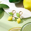 Resin Lemon Leverback Earrings EJEW-JE06163-2