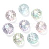 Textured UV Plating Rainbow Iridescent Transparent Acrylic Beads OACR-C007-09-2