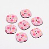 2-Hole Square with Dots Pattern Acrylic Buttons BUTT-F055-04B-1