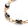 Enamel Horse Eye Link Chains Bracelet BJEW-P271-05G-04-2