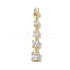 Rack Plating Brass Micro Pave CLear Cubic Zirconia Pendants KK-E110-13G-1