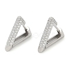 Rack Plating Triangle Brass Micro Pave Cubic Zirconia Hoop Earrings EJEW-Z059-14P-2