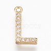 Brass Letter Pendants KK-P150-03G-L-1