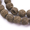 Vacuum Plating Electroplated Natural Lava Rock Beads Strands G-K259-58-8mm-04-1