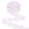 Organza Lace Trim with Resin Imitation Pearl Beads OCOR-WH0085-53C-1