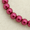 Pearlized Glass Pearl Round Beads Strand X-HY-8D-B37-1