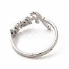 Non-Tarnish 304 Stainless Steel Word Friend Adjustable Ring for Women RJEW-B027-07P-3