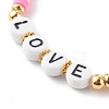 Polymer Clay Heishi Beads Stretch Bracelets Sets for Valentine's Day BJEW-JB06298-03-6