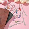 7Pcs Chakra Natural & Synthetic Gemstone Chip & Star Glass Charm Bookmarks AJEW-JK00328-2