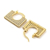 Rectangle Shape Brass Micro Pave Clear Cubic Zirconia Thick Hoop Earrings EJEW-Q785-04G-2