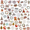 CRASPIRE 4 bags 4 styles Christmas Theme PET Picture Stickers Set DIY-CP0008-80-1