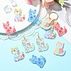 15Pcs 5 Colors Transparent Acrylic Pendant ENAM-SZ0004-28-4