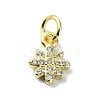 Brass Micro Pave Clear Cubic Zirconia Charms KK-H475-59G-07-1