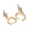 Brass Micro Pave Cubic Zirconia Huggie Hoop Earrings EJEW-G276-21G-3