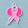 Breast Cancer Pink Awareness Ribbon Theme Alloy Enamel Pendants ENAM-A147-01I-1