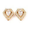 Brass Micro Pave Clear Cubic Zirconia Beads KK-S389-28G-1