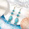 Synthetic Turquoise Dangle Earrings EJEW-JE05849-01-2