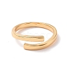 Brass Simple Line Wrap Open Cuff Ring for Women RJEW-P034-08G-2