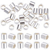 Anti-Tarnish Beebeecraft 50Pcs Rhodium Plated 925 Sterling Silver Crimp Beads STER-BBC0001-28-1