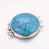Synthetic Turquoise Box Clasps G-L473-G04-1