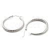 304 Stainless Steel Grooved Hoop Earrings EJEW-B023-18P-2