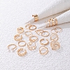 23Pcs 23 Style Heart & Butterfly & Criss Cross & Infinity Alloy Finger Rings Set AJEW-PW0005-12G-3