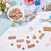 80Pcs 4 Style Cartoon Style Bear Theme Faux Suede Fabric Clothing Label Tags DIY-FG0004-28-4