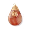 Natural Red Agate Pendants PALLOY-JF00804-2